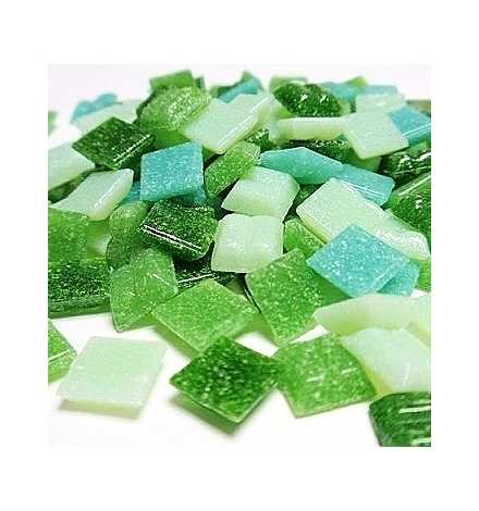 Joy Glass Mosaic 10x10mm 200gr - Mix Green