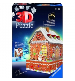 3D Puzzle Night Edition 216τεμ - Gingerbread House