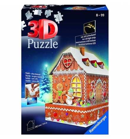 3D Puzzle Night Edition 216pcs Gingerbread House