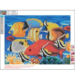 Diamond Mosaic Kit 30x40cm Exotic fish