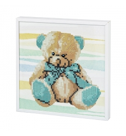 Diamond Painting Kit 20x20cm με ξύλινο πλαίσιο "Teddy bear"