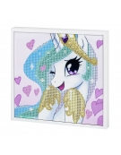 Diamond Painting Kit 20x20cm με ξύλινο πλαίσιο "Unicorn"