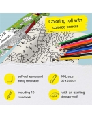 Colouring Roll 30 x 200 cm self-adhesive Dinosaur