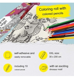 Colouring Roll 30 x 200 cm self-adhesive Mermaids