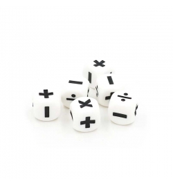 Dice 16mm with addition and subtraction symbols
