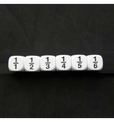 Fraction Dice White Set of 6