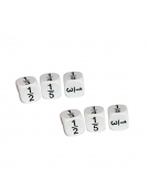 Fraction Dice White Set of 6