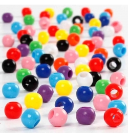 Plastic Beads Colored 10mm / 5mm 100pcs