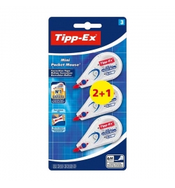 Tipp-Ex Mini Pocket Mouse Correction Tape Clear 5mmx6m 2+1 free