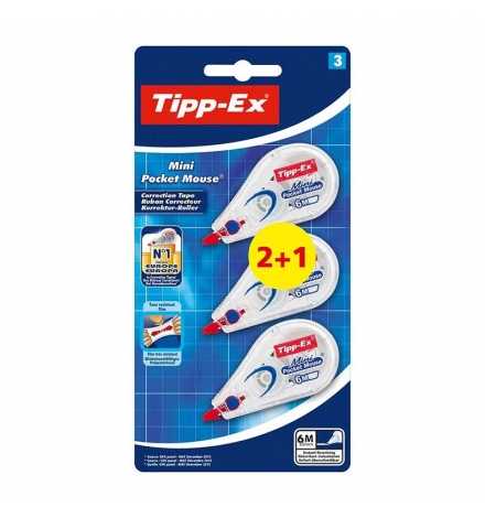 Tipp-Ex Mini Pocket Mouse Correction Tape Clear 5mmx6m 2+1 free