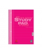 Wirebound Study Pad A4+ 160 pages Fuchsia  - Camel