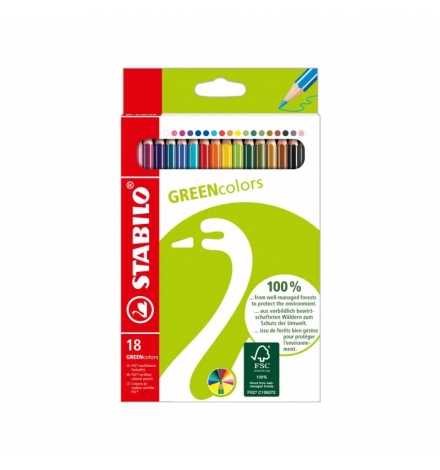 GREENcolors Pencils Colored Set 18pcs - Stabilo