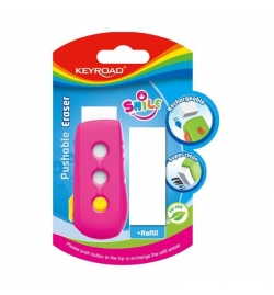 Pushable Eraser with 1 refill Keyroad