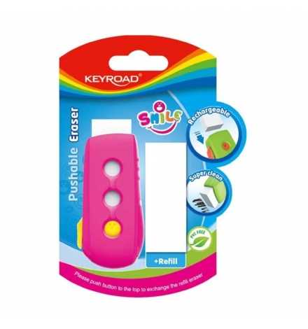 Pushable Eraser with 1 refill Keyroad