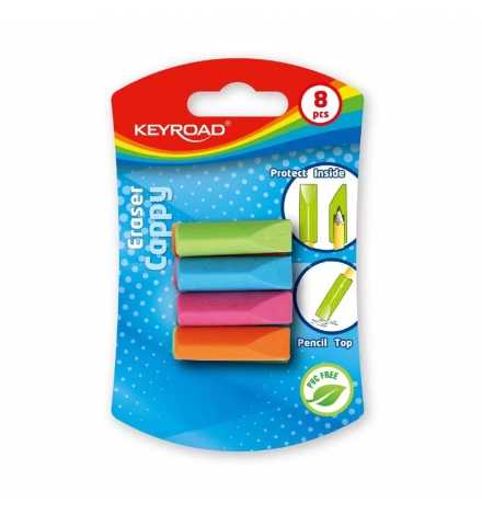 Eraser & Pencil Top Cappy 8pcs Keyroad