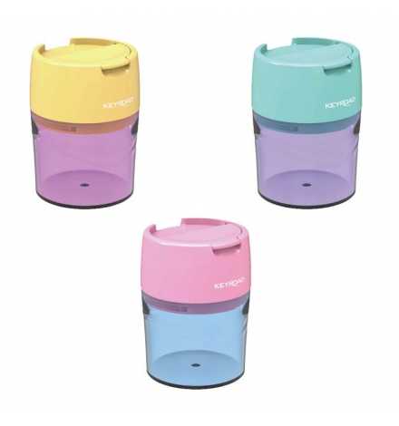 Pencil Sharpener 2-Hole in plastc box Pastel Colored Keyroad