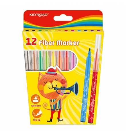 Fiber Markers 12pcs - Keyroad