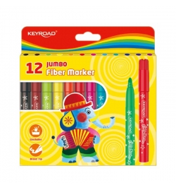 Fiber Markers  Jumbo 12pcs - Keyroad