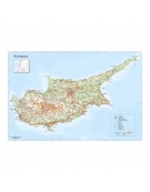 Physical Map of Cyprus (Greek)