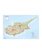 Physical Map of Cyprus (English)