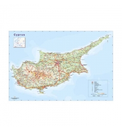 Physical Map of Cyprus (English)