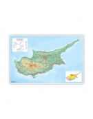 Physical Map of Cyprus 100x140cm (Greek)