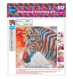 Diamond Painting Kit 20x20cm Zebra