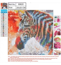 Diamond Painting Kit 20x20cm Ζέβρα