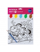 Water Colouring Book 6sheets Sea Animals Centrum