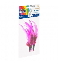 Feathers 11-13cm 3pcs - Pink/Black