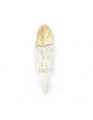 Feathers 13-19cm 8pcs - White/Gold