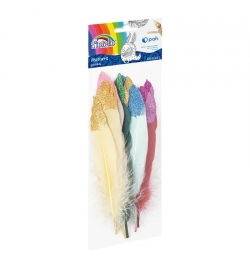 Feathers 10-15cm 10pcs - Colored with Glitter