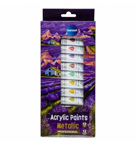 Paints Acrylic Colour Metallic Set 12pcs x 12ml - Centrum