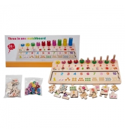 Wooden Educational 3 In 1 Matchboard