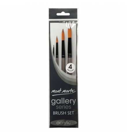 Paint Brush Set 4pcs Acrylic Round - Mont Marte