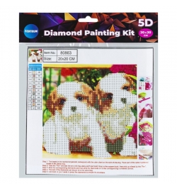 Diamond Painting Kit 20x20cm Σκυλάκια