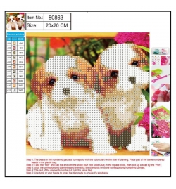 Diamond Painting Kit 20x20cm Dogs