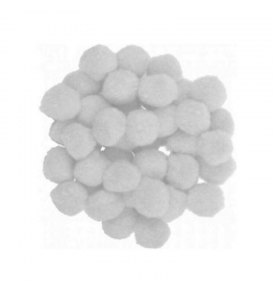 Pom poms 15mm Άσπρο 60pcs - The Littlies