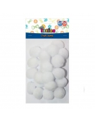 Pom poms 15mm White 60pcs - The Littlies