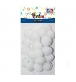 Pom poms 15mm Άσπρο 60pcs - The Littlies