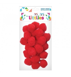 Pom poms 15mm Κόκκινο 60pcs - The Littlies