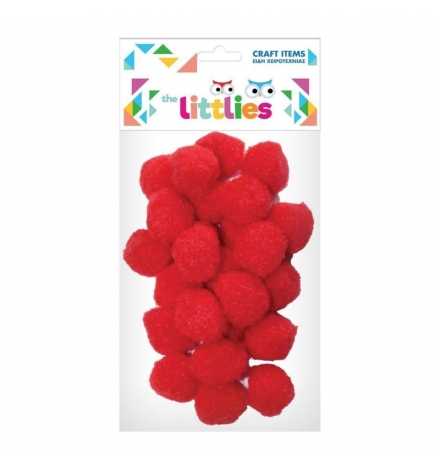 Pom poms 15mm Red 60pcs - The Littlies