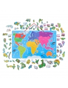 Magnetic Puzzle Board 55x34cm "Map of the World"