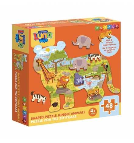 Shaped Puzzle Jungle Animals 48pcs - Luna