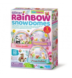 Glitter Rainbow Snow Domes Set