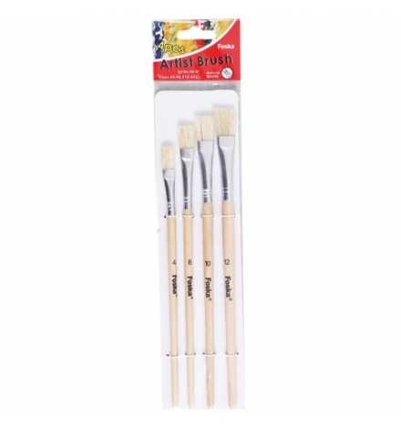 Paint Brush Set 4pcs Flat Artist - Foska