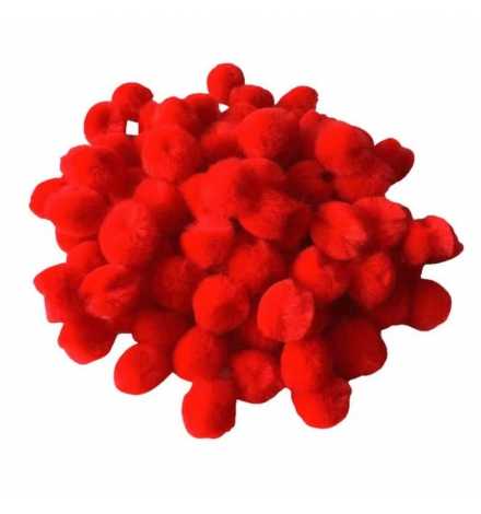 Pom poms 20mm κόκκινο 60pcs