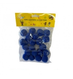 Pom poms 20mm μπλε 60pcs