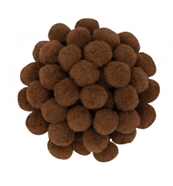 Pom poms 20mm καφέ 60pcs