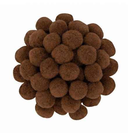 Pom poms 20mm καφέ 60pcs